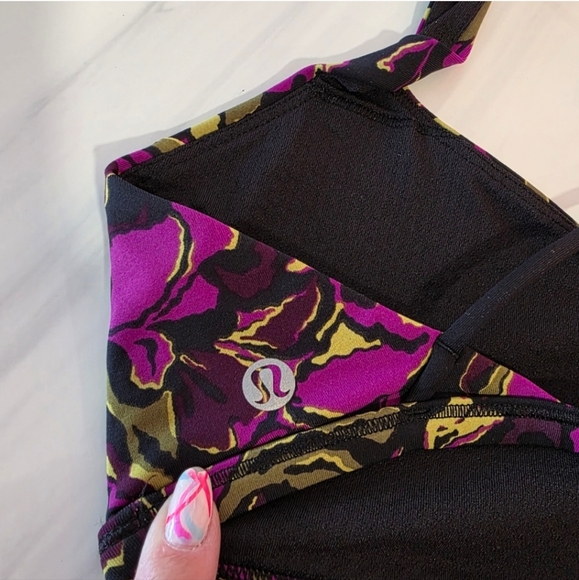 Lululemon Athletica Free To Be Zen 8 Purple and Green Sports Bra Medium Support - Picture 9 of 14